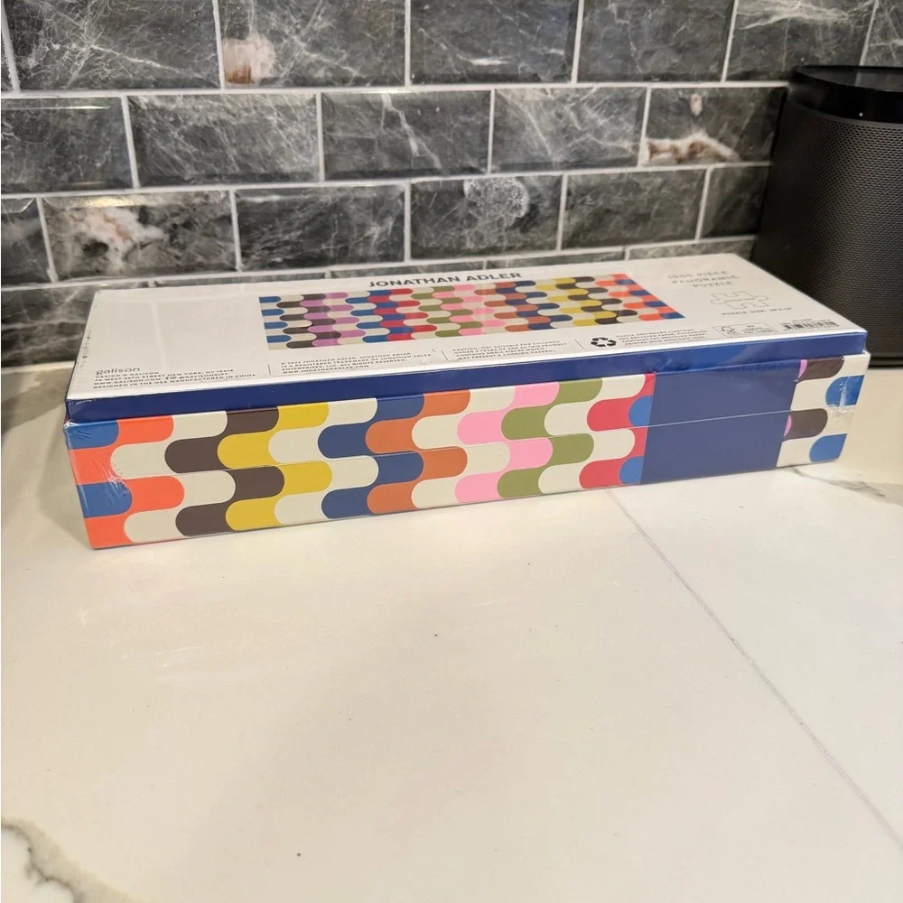 Jonathan Adler 1000-Piece Panoramic Puzzle Bright Bargello | New